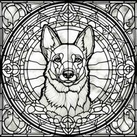 Stained Glass Dog Coloring pages photo