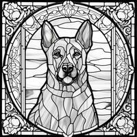 Stained Glass Dog Coloring pages photo