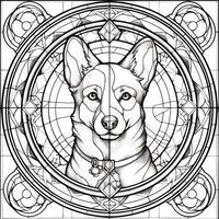 Stained Glass Dog Coloring pages photo