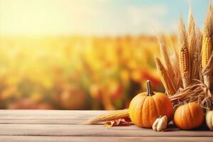autumn composition with copy space AI Generative photo