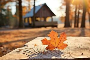 otoño composición con Copiar espacio ai generativo foto