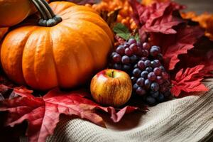 autumn composition with copy space AI Generative photo