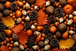 autumn composition with copy space AI Generative photo