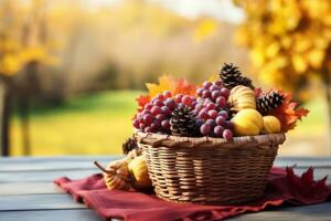 autumn composition with copy space AI Generative photo