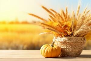 autumn composition with copy space AI Generative photo