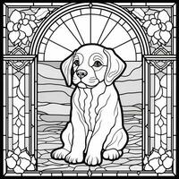 Stained Glass Dog Coloring pages photo