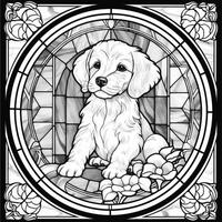 Stained Glass Dog Coloring pages photo