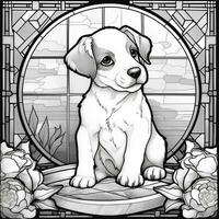 Stained Glass Dog Coloring pages photo