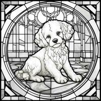 Stained Glass Dog Coloring pages photo