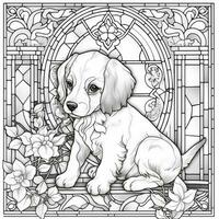 Stained Glass Dog Coloring pages photo