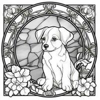 Stained Glass Dog Coloring pages photo