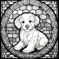 Stained Glass Dog Coloring pages photo