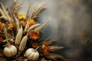 autumn composition with copy space AI Generative photo
