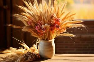 autumn composition with copy space AI Generative photo