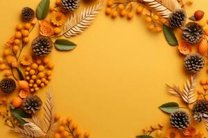 autumn composition with copy space AI Generative photo