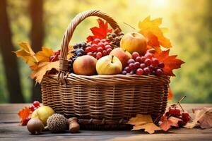 autumn composition with copy space AI Generative photo