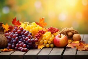 autumn composition with copy space AI Generative photo