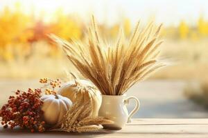 autumn composition with copy space AI Generative photo