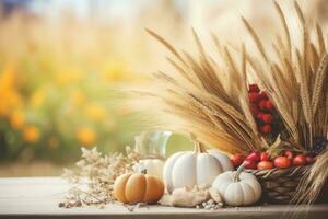 autumn composition with copy space AI Generative photo