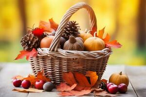 autumn composition with copy space AI Generative photo