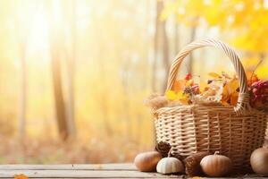 autumn composition with copy space AI Generative photo