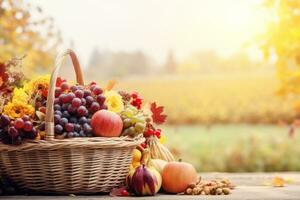 autumn composition with copy space AI Generative photo