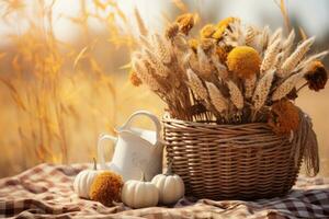 autumn composition with copy space AI Generative photo