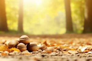 autumn composition with copy space AI Generative photo