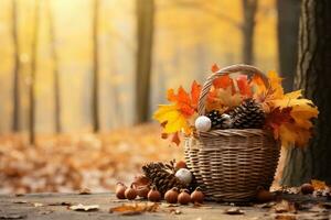 autumn composition with copy space AI Generative photo