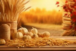 autumn composition with copy space AI Generative photo
