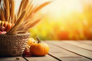 autumn composition with copy space AI Generative photo