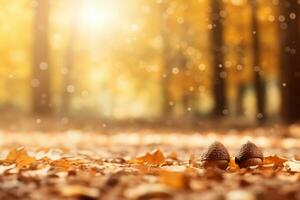 autumn composition with copy space AI Generative photo