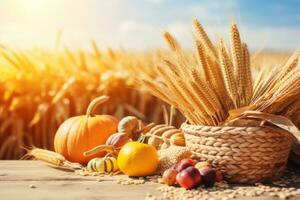 autumn composition with copy space AI Generative photo