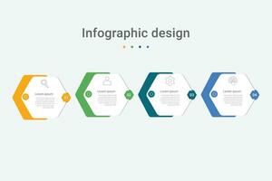 vector infografía diseño modelo con 4 4 pasos o opciones en naranja, verde, azul color.