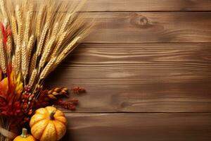 autumn composition with copy space AI Generative photo