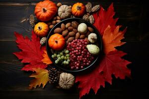 autumn composition with copy space AI Generative photo