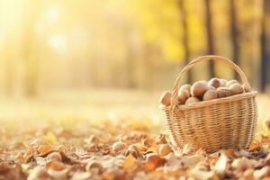 autumn composition with copy space AI Generative photo