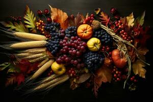 autumn composition with copy space AI Generative photo