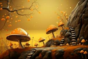 autumn composition with copy space AI Generative photo