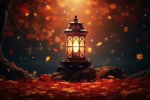 autumn composition with copy space AI Generative photo