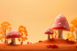 autumn composition with copy space AI Generative photo