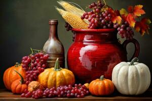 autumn composition with copy space AI Generative photo