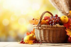 autumn composition with copy space AI Generative photo