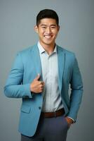 handsome asian man emotional dynamic pose AI Generative photo