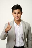 handsome asian man emotional dynamic pose AI Generative photo