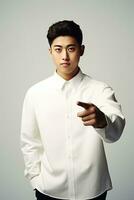 handsome asian man emotional dynamic pose AI Generative photo