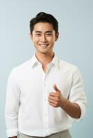 handsome asian man emotional dynamic pose AI Generative photo