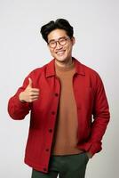handsome asian man emotional dynamic pose AI Generative photo