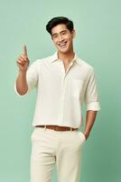 handsome asian man emotional dynamic pose AI Generative photo