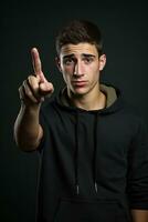 handsome asian man emotional dynamic pose AI Generative photo